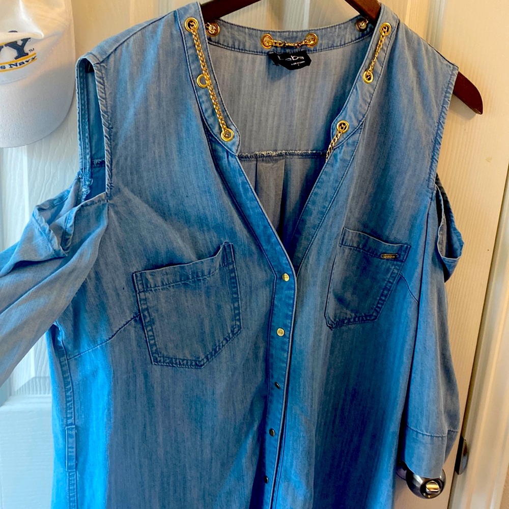 Denim Dress with open shoulders